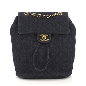 Chanel Model: Urban Spirit Backpack Quilted Denim Small Blue 40870/9
