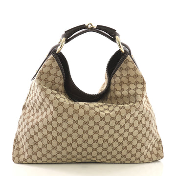 Gucci Horsebit Hobo GG Canvas Large Brown 408772