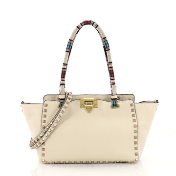Valentino Rockstud Tote Soft Leather with Beaded Handles 408803