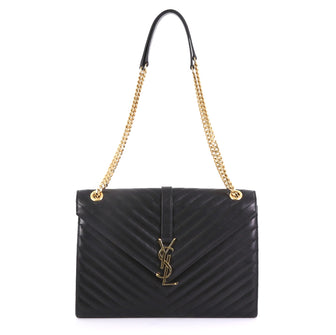 Saint Laurent Classic Monogram Envelope Satchel Matelasse 408805