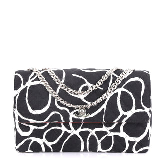 Chanel Model: Vintage CC Flap Bag Quilted Printed Canvas Medium Black 40880/6