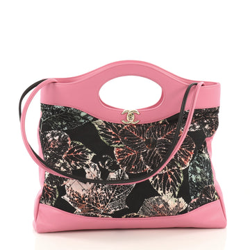 Chanel Model: 31 Shopping Bag Quilted Printed Cotton and Calfskin Large  Black 40880/8