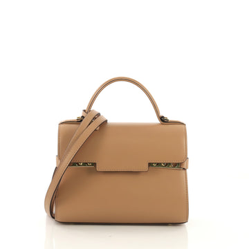 Delvaux Tempete Top Handle Bag Leather Mini Brown 408971