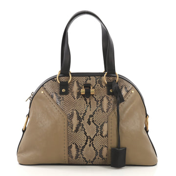 Saint Laurent Muse Shoulder Bag Leather with Python Large 409001
