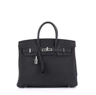 Birkin Handbag Noir Togo with Palladium Hardware 25