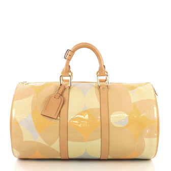 Louis Vuitton Barrel Keepall Handbag Fleur Monogram Vernis 4090044