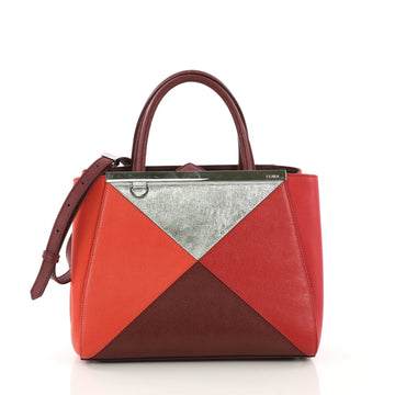 Fendi Multicolor 2Jours Handbag Leather Petite Red 4090052