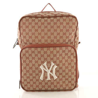 Gucci MLB Front Pocket Backpack GG Canvas With Applique 4090111