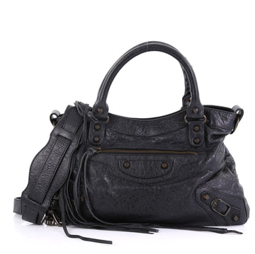 Balenciaga Town Classic Studs Handbag Leather Black 409011