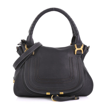 Chloe Marcie Satchel Leather Medium Black 409018