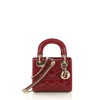 Christian Dior Lady Dior Handbag Cannage Quilt Patent Mini 4090903