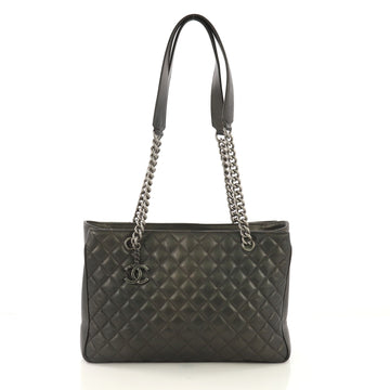 Chanel Rock in Rome Shopping Tote Quilted Goatskin Large Green 409101