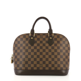 Louis Vuitton Vintage Alma Handbag Damier PM Brown 409112