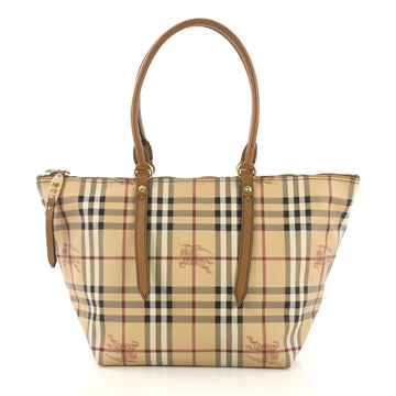 Burberry Salisbury Tote Haymarket Coated Canvas Small 409115