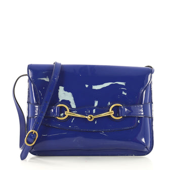 Gucci Bright Bit Shoulder Bag Patent Blue 409154