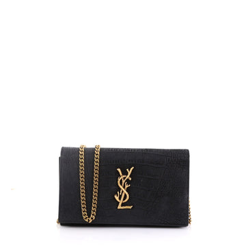 Saint Laurent Classic Monogram Wallet on Chain Crocodile 409211
