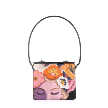 Prada Turnlock Shoulder Bag Printed Saffiano Small Multi 409231