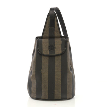 Fendi Pequin Sling Backpack Coated Canvas Medium Brown 409353