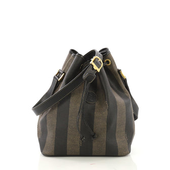 Fendi Vintage Pequin Drawstring Crossbody Coated Canvas 409354