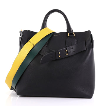 Burberry Belt Tote Leather Medium Black 409401