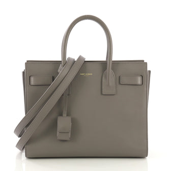 Saint Laurent Sac de Jour Handbag Leather Small Gray 409501