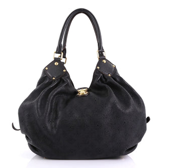 Louis Vuitton L Hobo Mahina Leather Black 409521