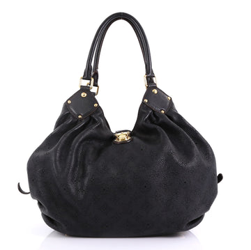 Louis Vuitton L Hobo Mahina Leather Black 409521