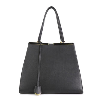 Fendi 3Jours Handbag Leather Large Black 409693