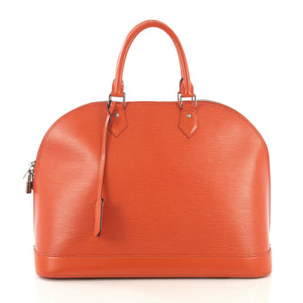 Louis Vuitton Alma Handbag Epi Leather GM Orange 409703