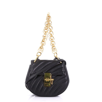 Chloe Drew Bijou Crossbody Bag Quilted Leather Mini Black 409721