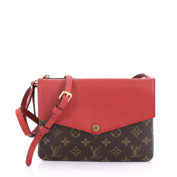 Louis Vuitton Twice Handbag Monogram Canvas Red 409772