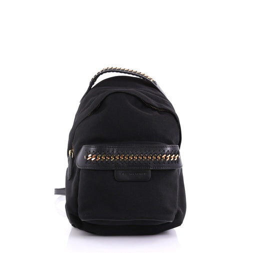 black velvet falabella go mini backpack Stella McCartney Falabella Go Backpack Nylon Mini Black 409811