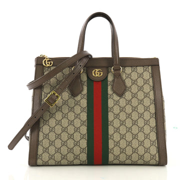 Gucci Ophidia Top Handle Bag GG Coated Canvas Medium Brown 409891