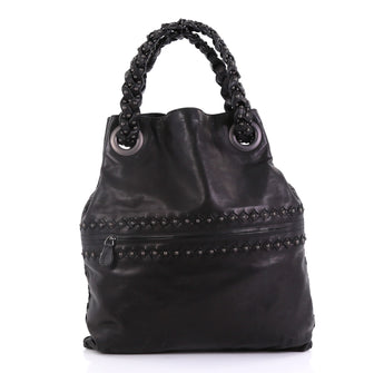 Bottega Veneta Julie Tote Studded Leather Medium Black 4100117