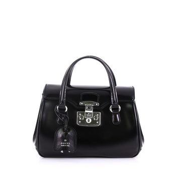Gucci Lady Lock Satchel Leather Small Black 410014