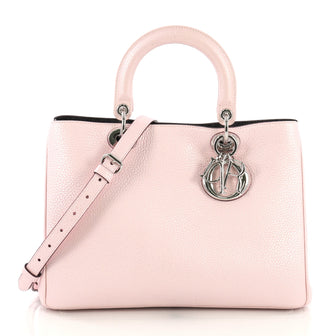 Christian Dior Diorissimo Tote Pebbled Leather Medium Pink 410092