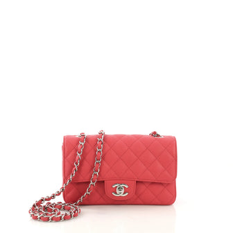 Chanel Classic Single Flap Bag Quilted Caviar Mini Pink 41010109