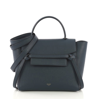Celine Belt Bag Textured Leather Micro Blue 4101024