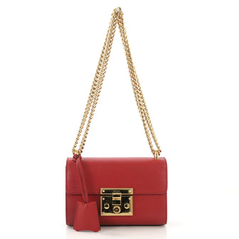 Gucci Padlock Shoulder Bag Leather Small Red 4101033