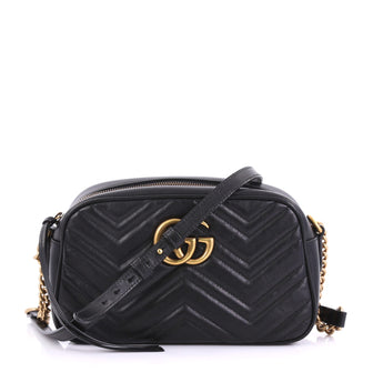 Gucci GG Marmont Shoulder Bag Matelasse Leather Small Black 4101035