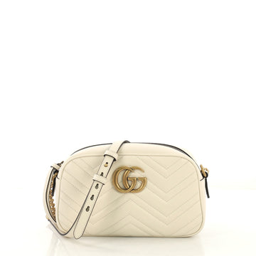 Gucci GG Marmont Shoulder Bag Matelasse Leather Small White 4101042