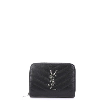 Saint Laurent Classic Monogram Zip Around Wallet Matelasse 4101054