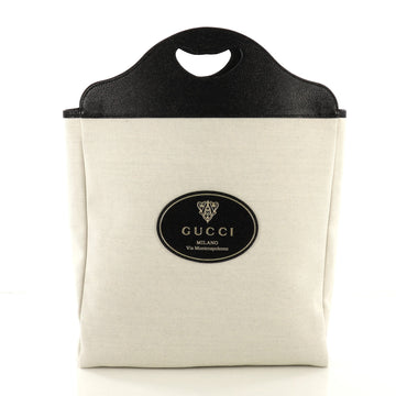 Gucci Vintage Cut Out Handle Bag Canvas with Leather Medium 4101058