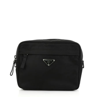 Prada Zip Waist Bag Tessuto Small Black 4101062