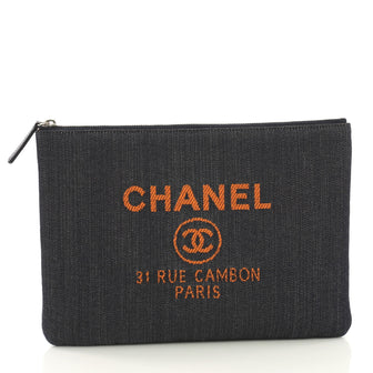 Chanel Deauville Pouch Denim Medium Blue 4101069
