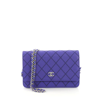 Chanel Fancy Wallet on Chain Quilted Calfskin Blue 4101072