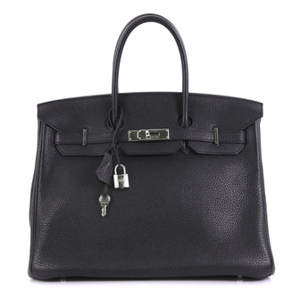 Hermes Birkin Handbag Black Togo with Palladium Hardware 35 - Rebag
