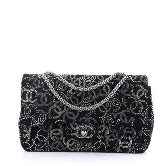 Chanel Paris-Shanghai Pudong Flap Bag Strass Embellished Black 4101092