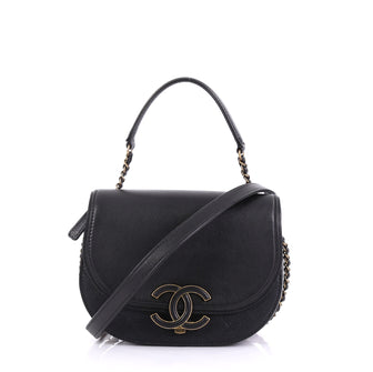 Chanel Coco Curve Flap Messenger Calfskin and Quilted Goatskin Small