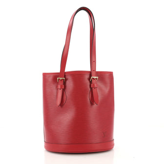 Louis Vuitton Petit Bucket Bag Epi Leather Red 410223